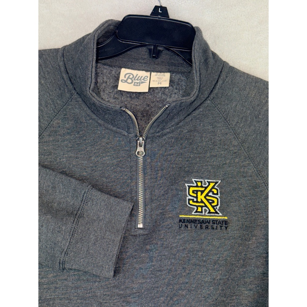 Mens Medium Kennesaw State University Quarter‎ Zip Sweatshirt Charcoal Grey KSU